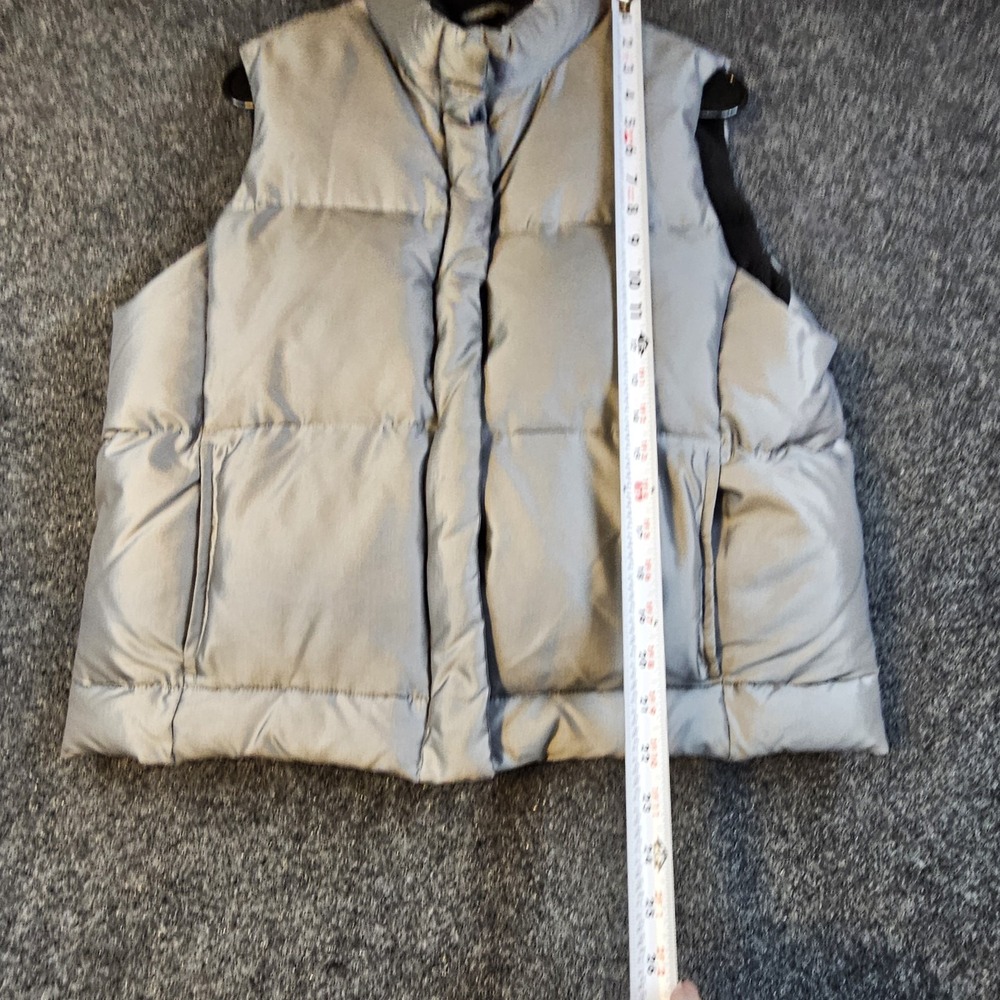 Vintage GAP Down Puffer Vest Mens Large Silver Gray 90s Bubble Vest 1999 - Picture 3 of 6